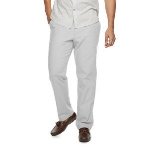 Marc Anthony Slim-Fit Elastic Back Linen Pants
